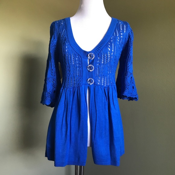 XOXO Sweaters - XOXO women’s royal blue knit cardigan sweater M